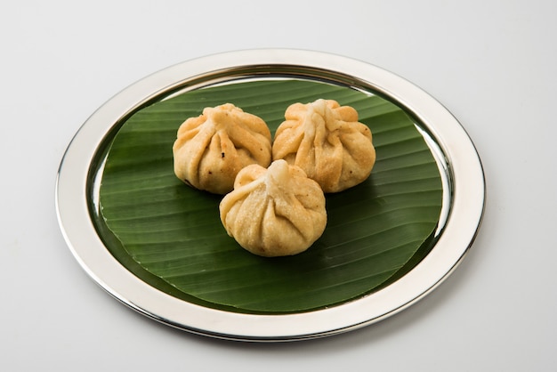 Modak - een traditioneel maharashtrisch zoet gerecht gemaakt tijdens het Ganpati-festival in India