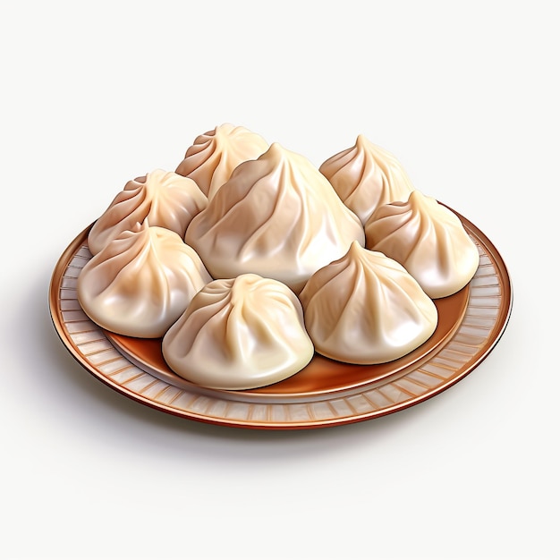 Modak Indian sweet dumpling dish on food tablet white background