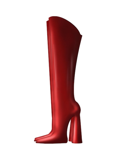 Mode 3D rode damesschoenen op een witte achtergrond