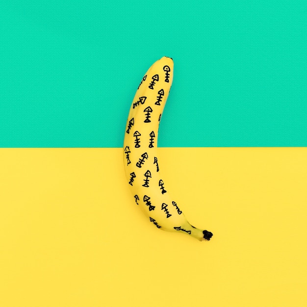 Mode banaan vis skelet. Minimalistische stijl