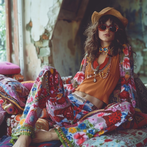 Mode en het dagelijks leven in de jaren zestig de jaren zeventig kleding specialiteit van nuance en individualiteit een nostalgische reis door retro chic essentie van hippie mode echo's in vintage geïnspireerde stijlen