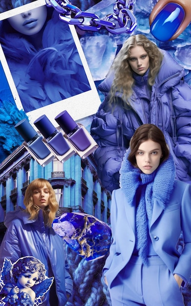 Mode esthetische kleuren trends behang handgemaakte tijdschrift knipsels collage Inspiratie voor ontwerper kunstenaar mode bloggers Top kleur van het seizoen Perzische juweel