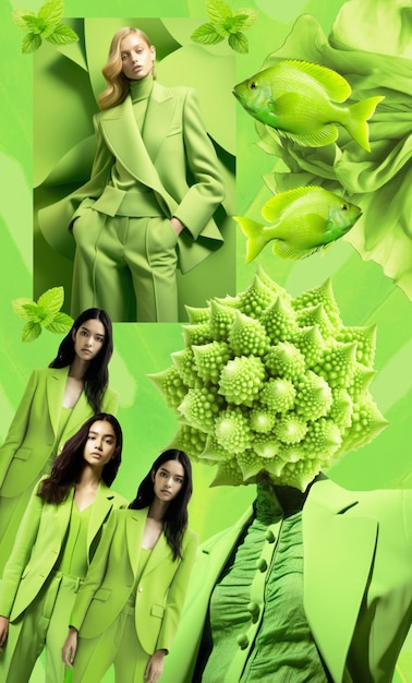 Mode esthetische moodboard kleuren trends behang