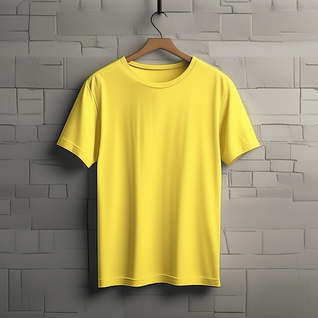 Mode jurk mockup geel t-shirt leeg