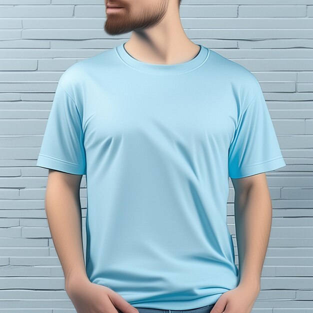 Mode jurk mockup kleding hemelsblauw tshirt leeg