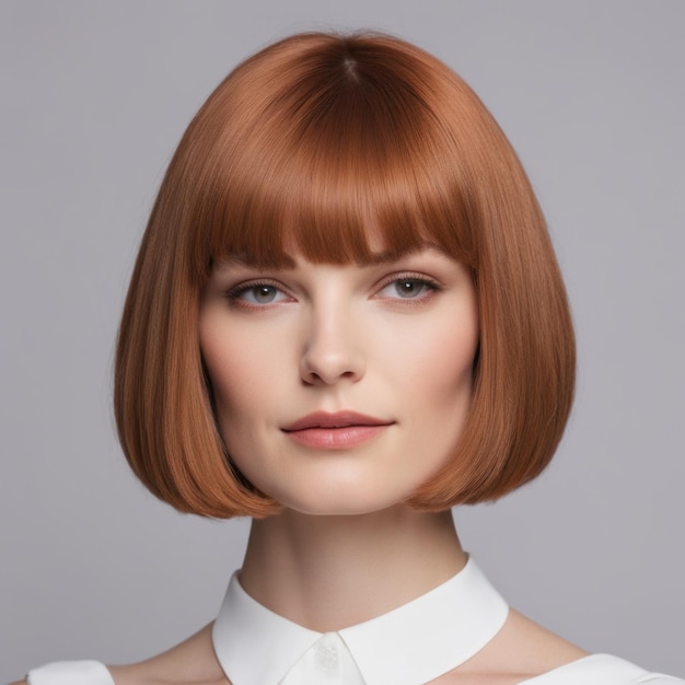 Mode Kapsel Glamour Jonge vrouw Portret Bob cut Kapsel prachtig