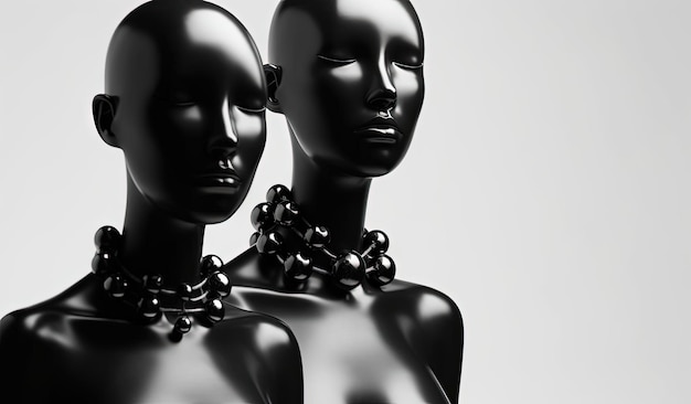 модели черных пластиковых манекенов