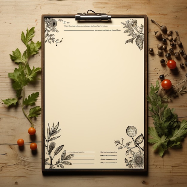 model blank restaurant menu template