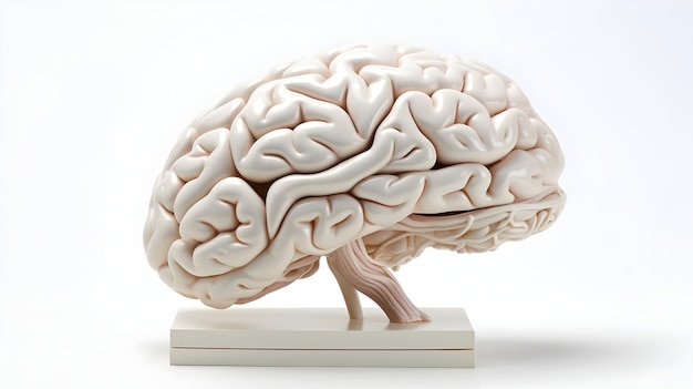 Model brain isolated on a white background ai