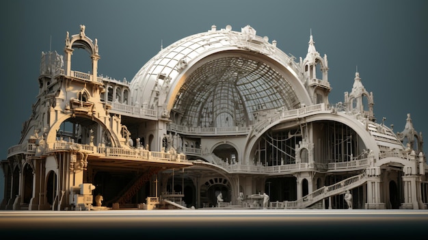 Photo a model of a building with a large dome on top