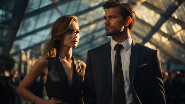 Premium AI Image | Model Business couple