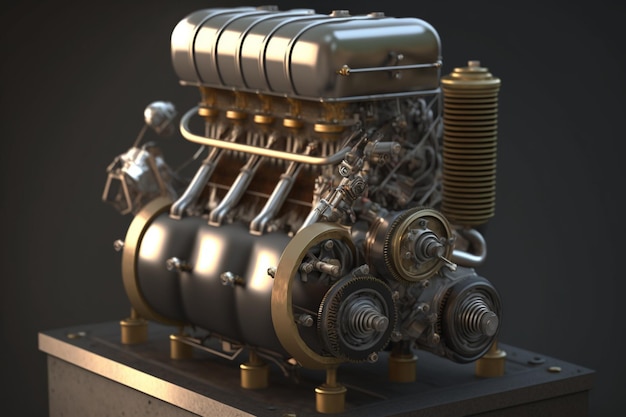 A model of a car engine from the series h.