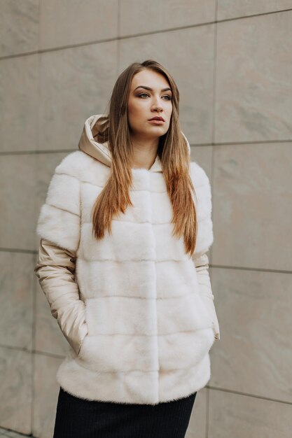 Model in a fur coat