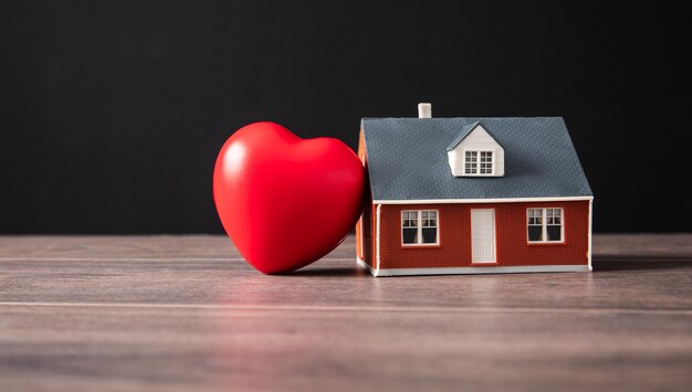 Модельный дом с красным сердцем