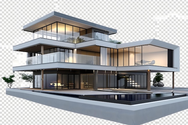 a model of a house with a lot of windows