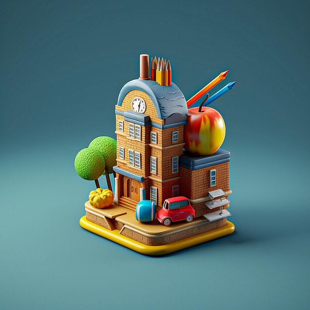 Photo a model of a house with pencils and a building with a pencil on the top