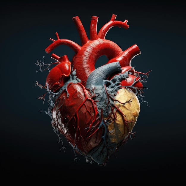 Premium AI Image | A model of a human heart showing the four chambers ...