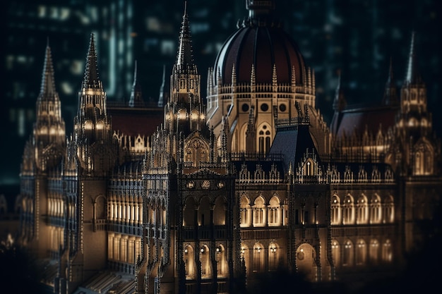 A model of the hungarian parliament building.