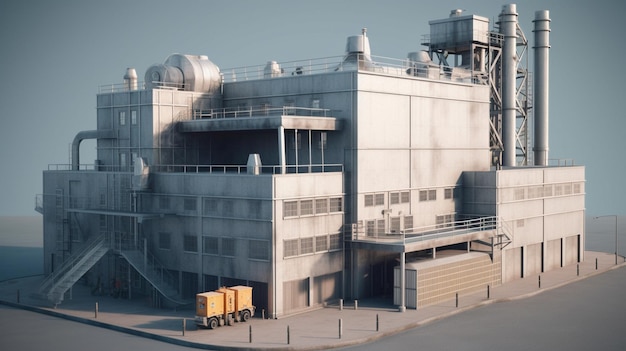 Model of an industrial building Generative AI