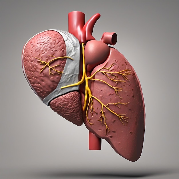肝臓の模型 32K い スーパーフォーカス 細かい詳細 完璧な画像