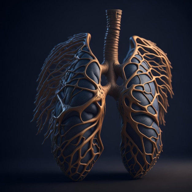 A model of a lung with the title of the image