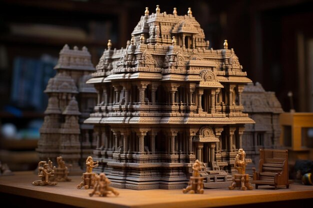 a model of a model of a model of a temple.