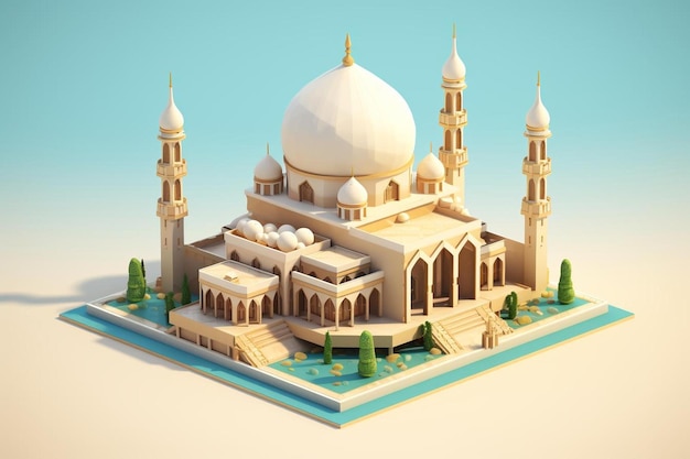 a model of a mosque made of legos.