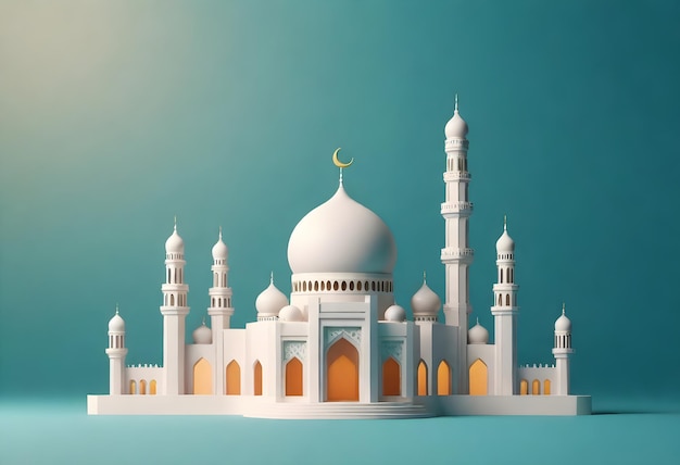a model of a mosque with a moon and a moon on the top