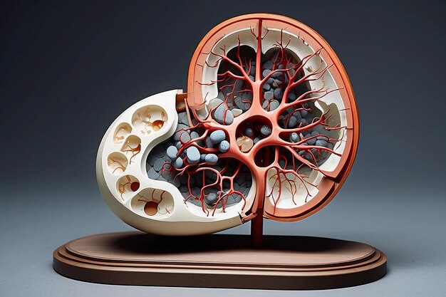 写真 病気を伴う腎臓のモデル