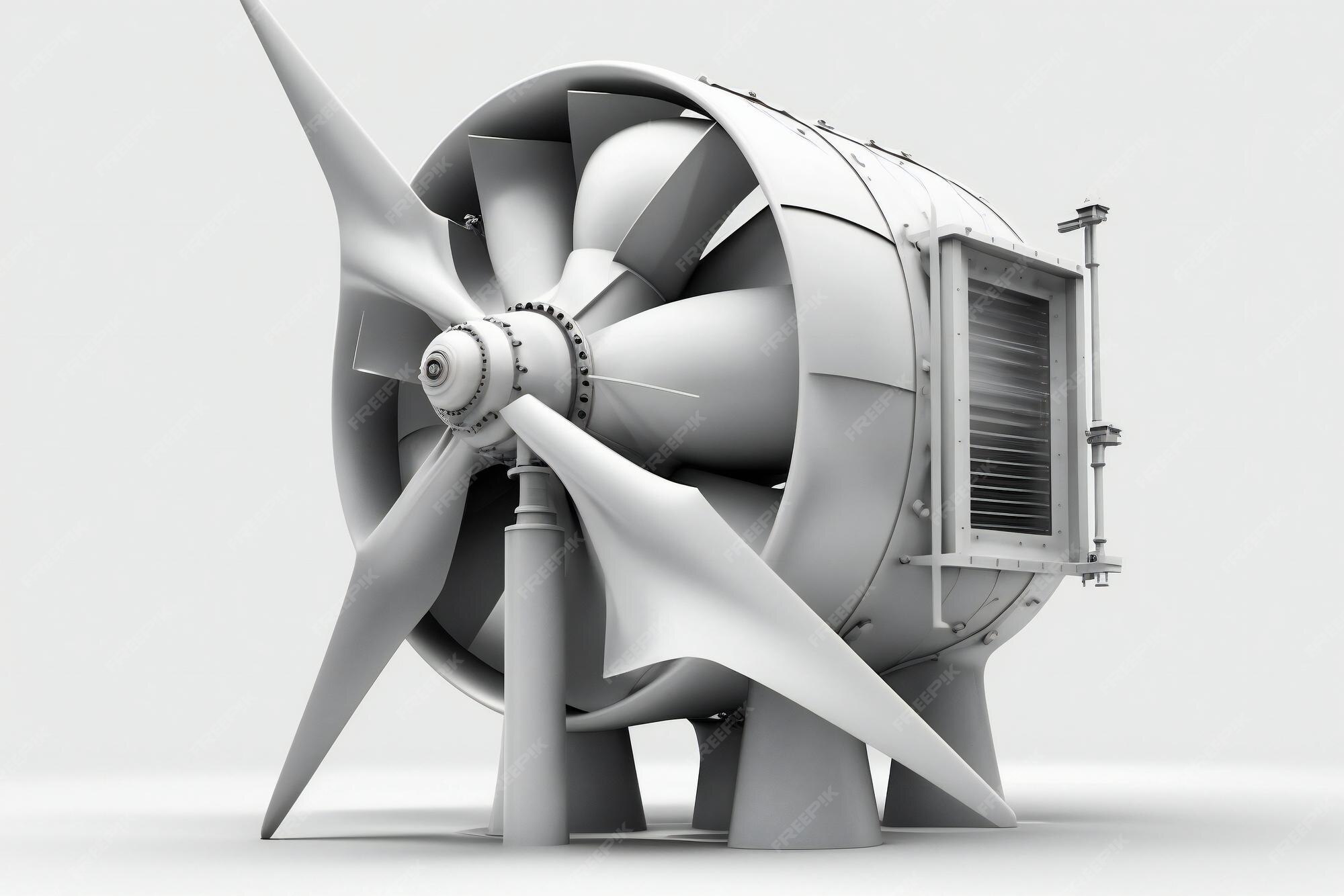 Premium AI Image A model of a propeller for wind turbine electricity