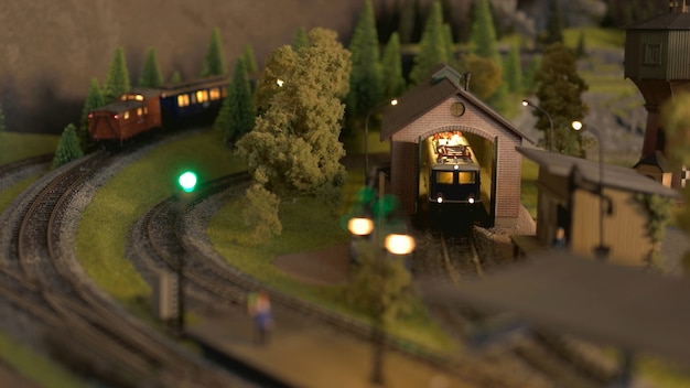 Model of railway depot.