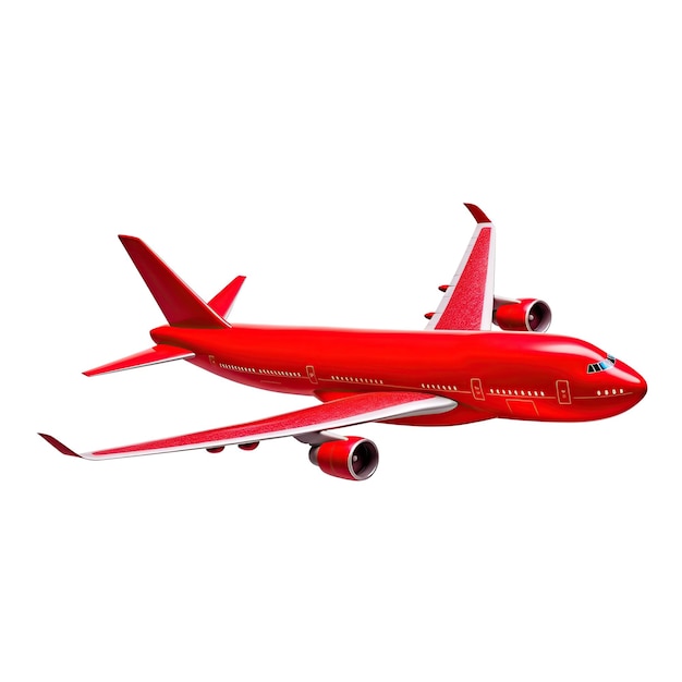 Model of red airplane isolated on white stock