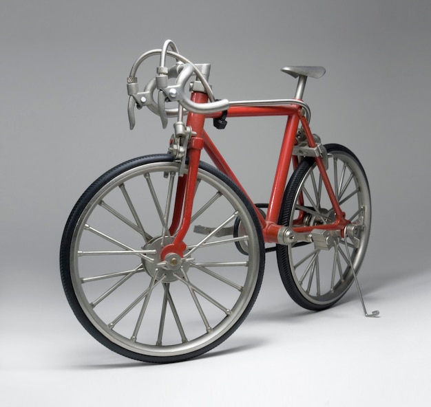 model of a red framed bicycle