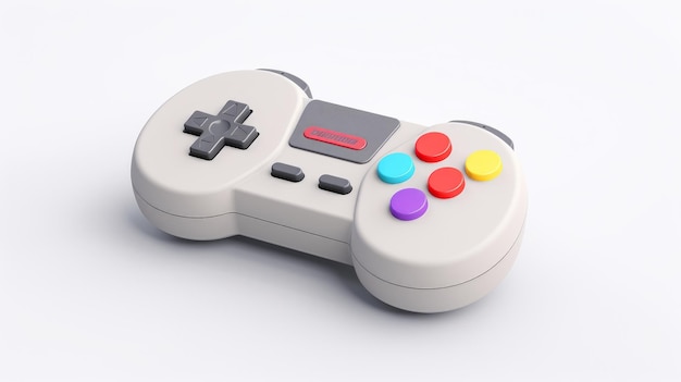 Model of a retro video game controller on a white background AI generated illustration