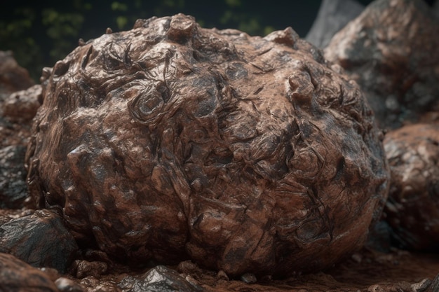 A model of a rock with the word rock on it