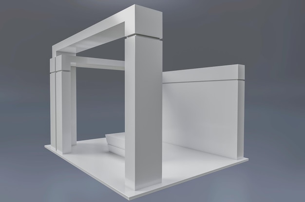 A model of a room with a white wall and a white wall.