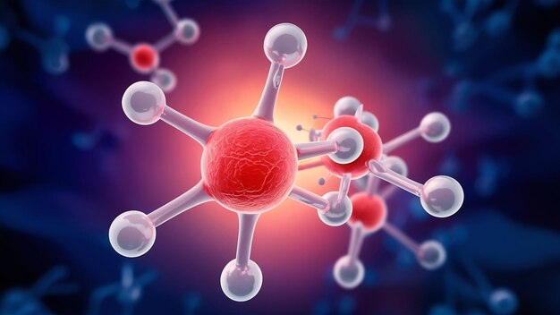 Model of serotonin molecule hormone of happiness