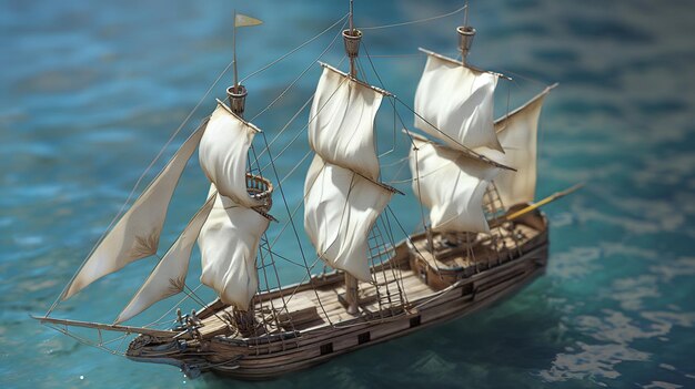 Photo a model of a ship made by a company called quot the ship quot