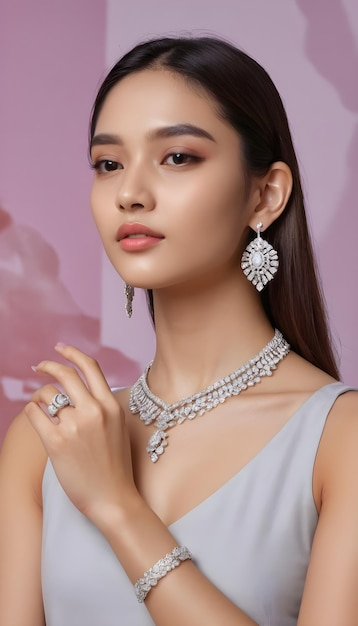 Model Showcasing Real Diamond Accessories