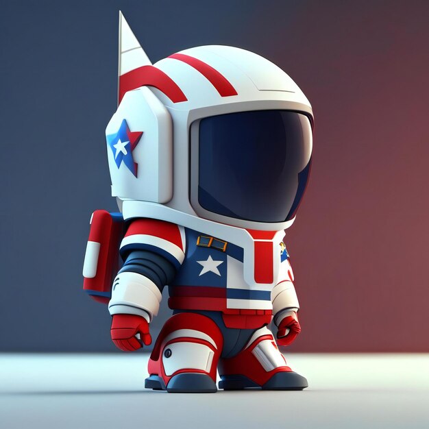 Photo a model of a space suit with a star on the front.