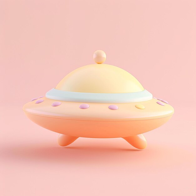 Photo a model of a spaceship with a pink background