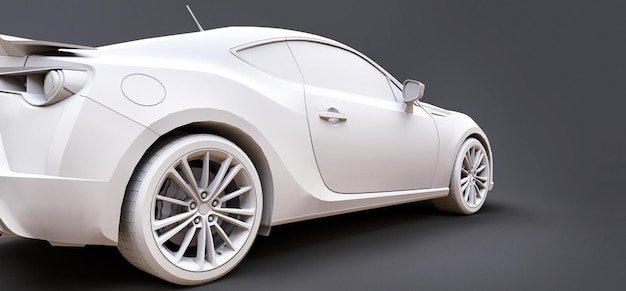 マットなプラスチック製のモデルスポーツコンパクトカーシティカークーペユーススポーツカー3Dイラスト