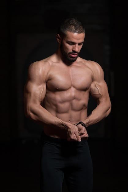 Model Standing Strong In Gym