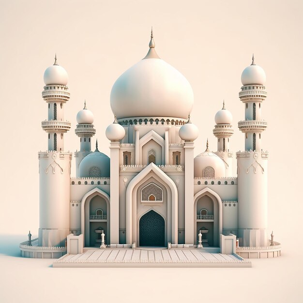 A model of a taj mahal with a white dome and a blue roof.