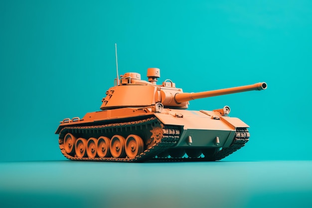 A model of a tank with the number 1 on it