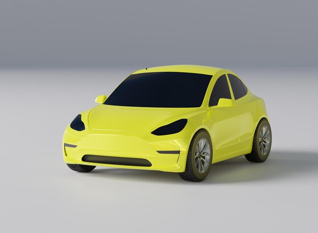 색 인테리어를 가진 테슬라 모델 자동차의 모델입니다.