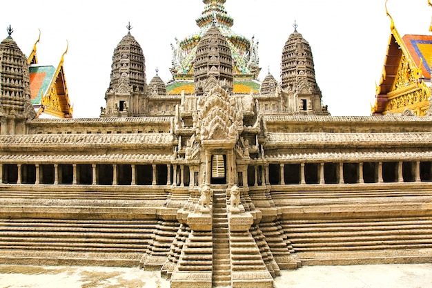 Model van de oude tempel in het randpaleis in Bangkok, Thailand