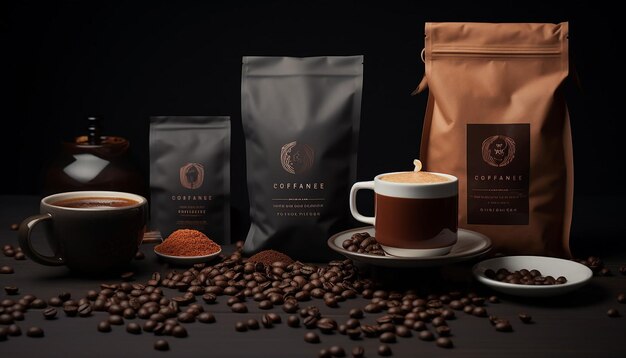 model van een koffieproduct