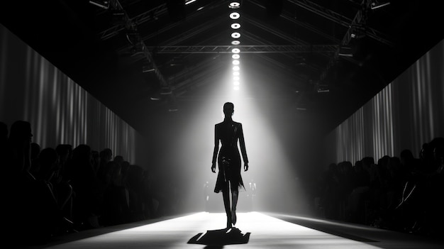 Photo model walking on the catwalk