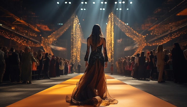 Photo a model walking down the runway fashion photography